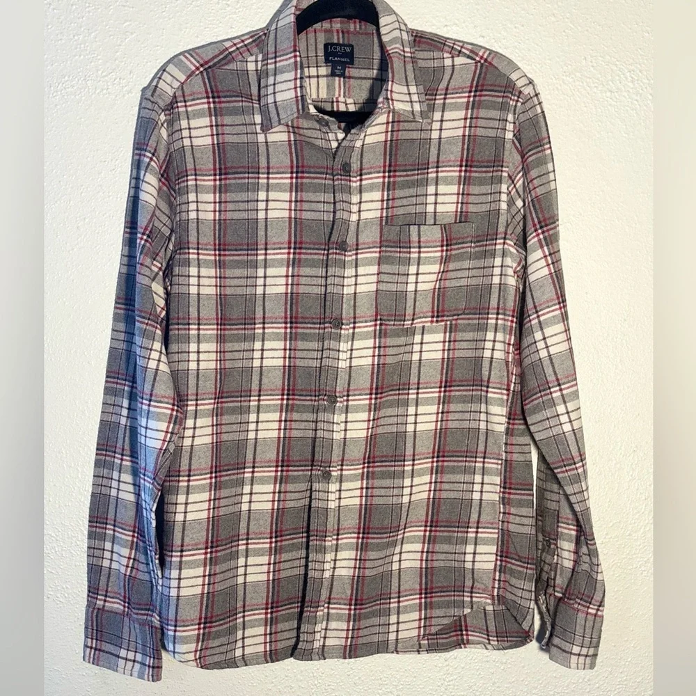 J.Crew Flannel Shirt Mens Medium Classic Fit Plaid Cotton Casual Preppy Gorpcore